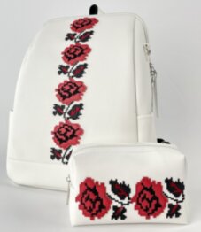Рюкзак жіночий + косметичка Alba Soboni N23014 білий