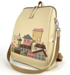 Рюкзак жіночий + косметичка Alba Soboni N23001 бежевий