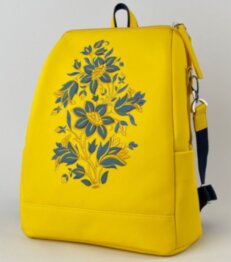 Рюкзак жіночий + косметичка Alba Soboni N23011 жовтий-синій