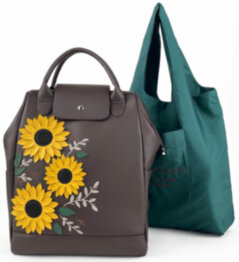 Рюкзак жіночий з кишенею для ноутбука 15,6" Alba Soboni 250319 коричневий + шопер