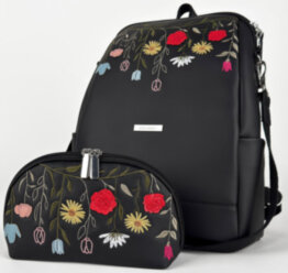 Рюкзак жіночий + косметичка Alba Soboni N26108 чорний