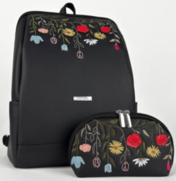 Рюкзак жіночий + косметичка Alba Soboni N26109 чорний