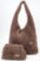 Сумка жіноча + косметичка Alba Soboni N25097 шоколад