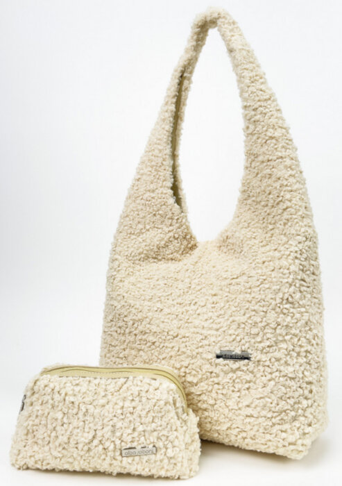 Сумка жіноча + косметичка Alba Soboni N25096 молочна