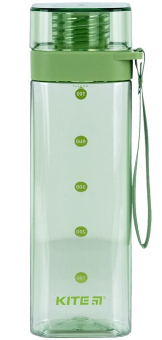 Пляшечка для води квадратна Kite K24-1209-2, 550 мл, зелена